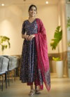 Navy Blue Colour Rayon Print Kurti With Bottom Dupatta Wholesale Online Aaradhna 2035